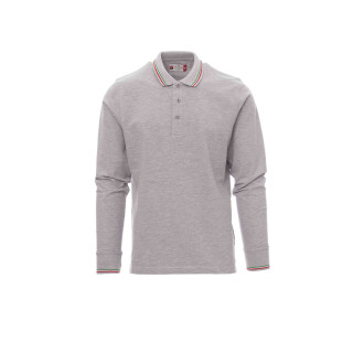 Aviazione Langarm Polo Herren Melange