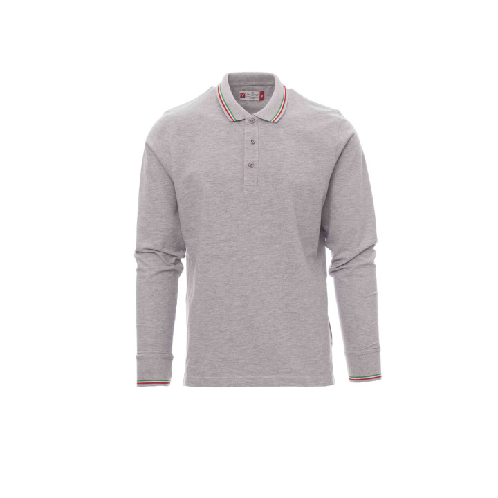 Aviazione Langarm Polo Herren Melange